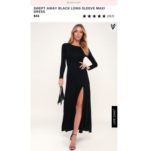 Lulus Black Long Sleeve Maxi Dress
